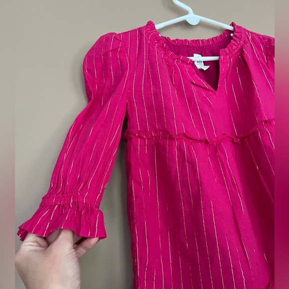 {GAP} Striped Tiered Dress in Pink & Gold - Girls XS (4/5) - NWT - Picture 4 of 11